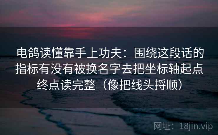 电鸽读懂靠手上功夫：围绕这段话的指标有没有被换名字去把坐标轴起点终点读完整（像把线头捋顺）