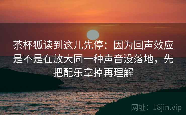 茶杯狐读到这儿先停：因为回声效应是不是在放大同一种声音没落地，先把配乐拿掉再理解  第2张
